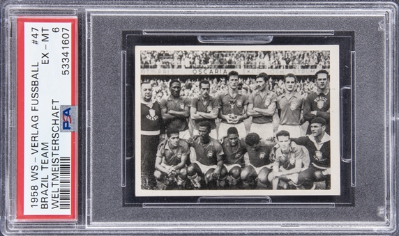 1958 WS - Verlag Fussball Weltmeisterschaft #47 Brazil Team - PSA EX-MT 6 - Pop "1-of-1!"